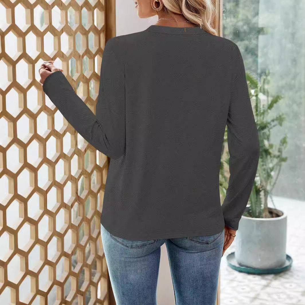 Dame afslappet Langærmet Pullover med festligt Bøger-Motiv Stilla