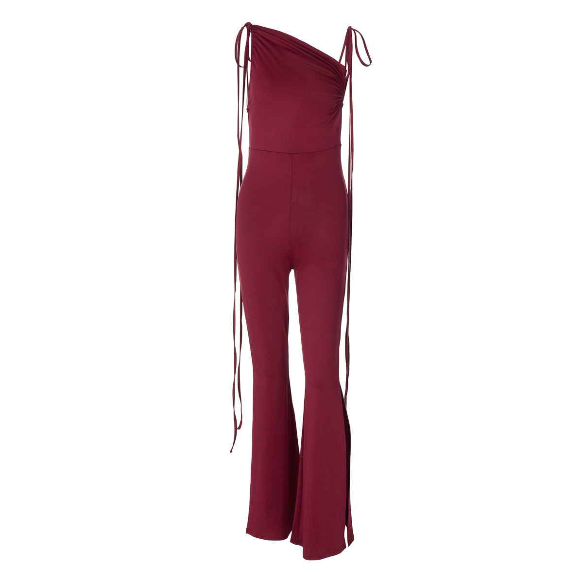 Dame Elegant Jumpsuit med flatterende Cowl-udskæring og sideslidser Stilla