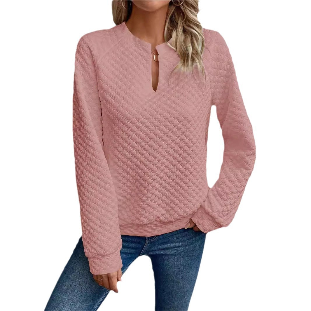 Damer quiltet pullover med slids Stilla