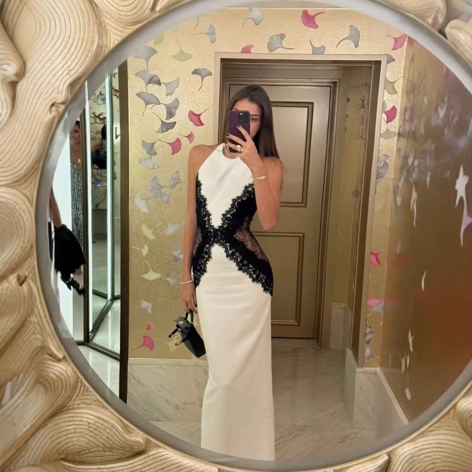 Dame Elegant brudekjole med gennemsigtige spids-detaljer og tætsiddende snit Stilla