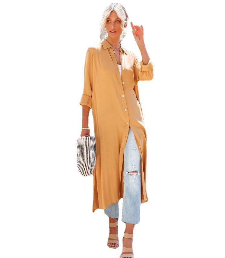 Dame afslappet og elegant skjorte med bælte Stilla