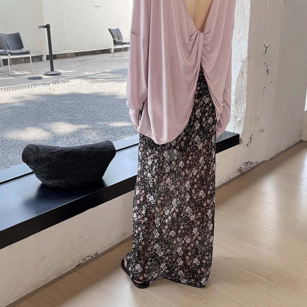 Dame afslappet langærmet top lavet af højkvalitets bomuld med løs pasform Stilla