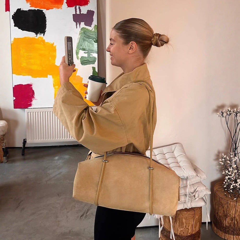 Dame afslappet oversized-jakke med talje-snøring Stilla