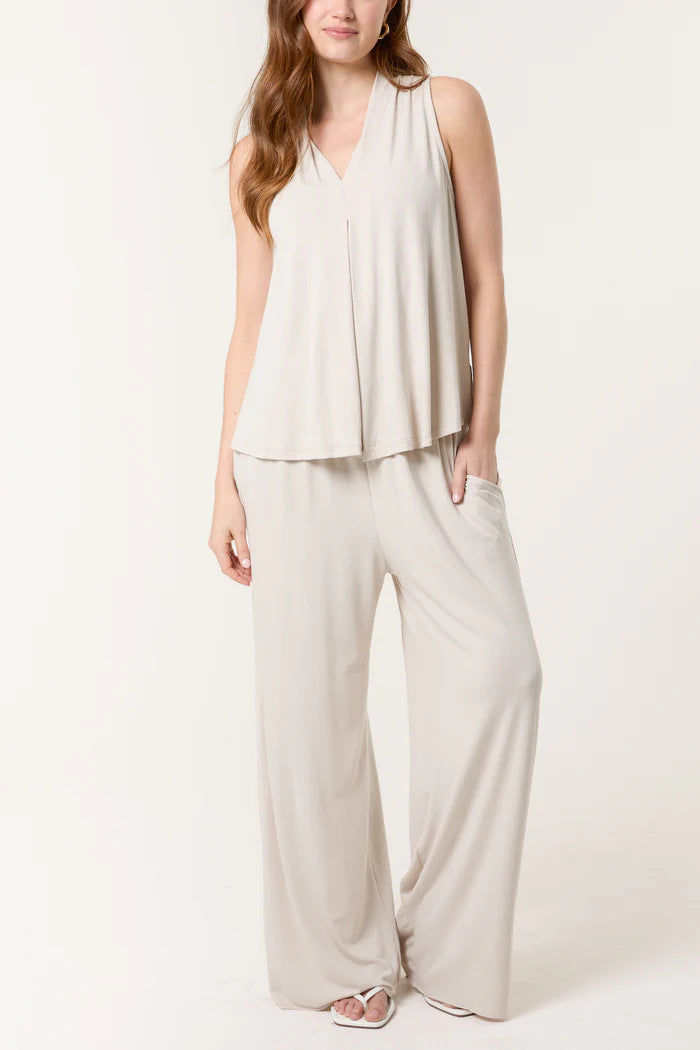Dame Flydende Ærmeløs Jumpsuit Stilla