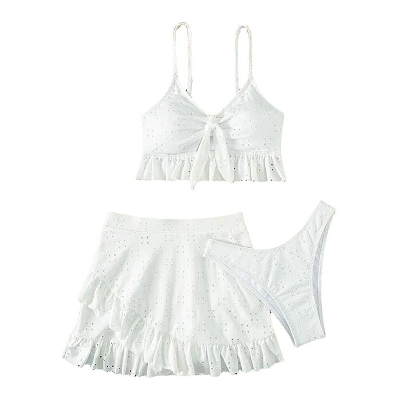 Dame Crop-Top og Skørt Sæt med blomsteret Volangdesign Stilla