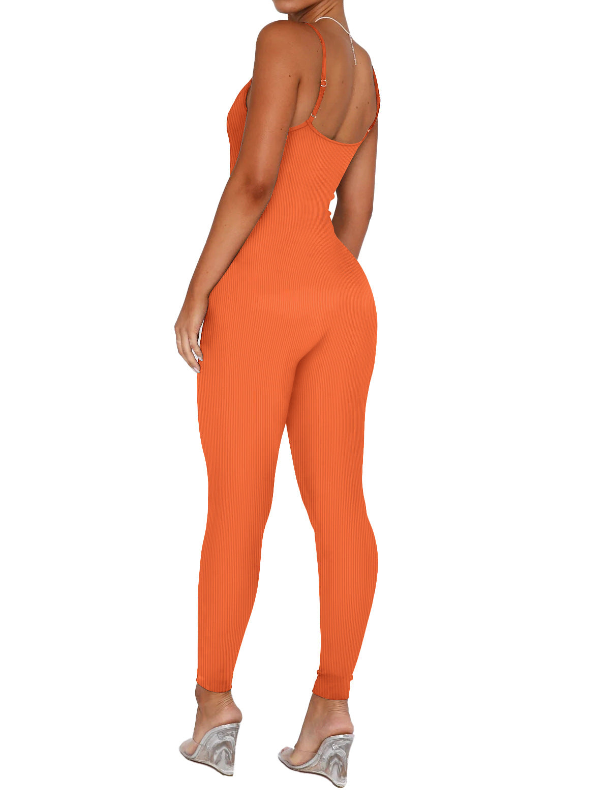 Dame figursyet jumpsuit med ribbet tekstur Stilla