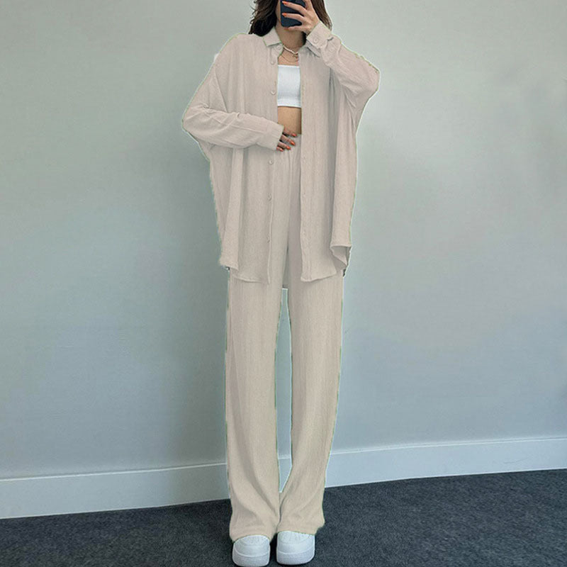 Dame afslappet linned sæt med løstsiddende top og behagelige bukser Stilla