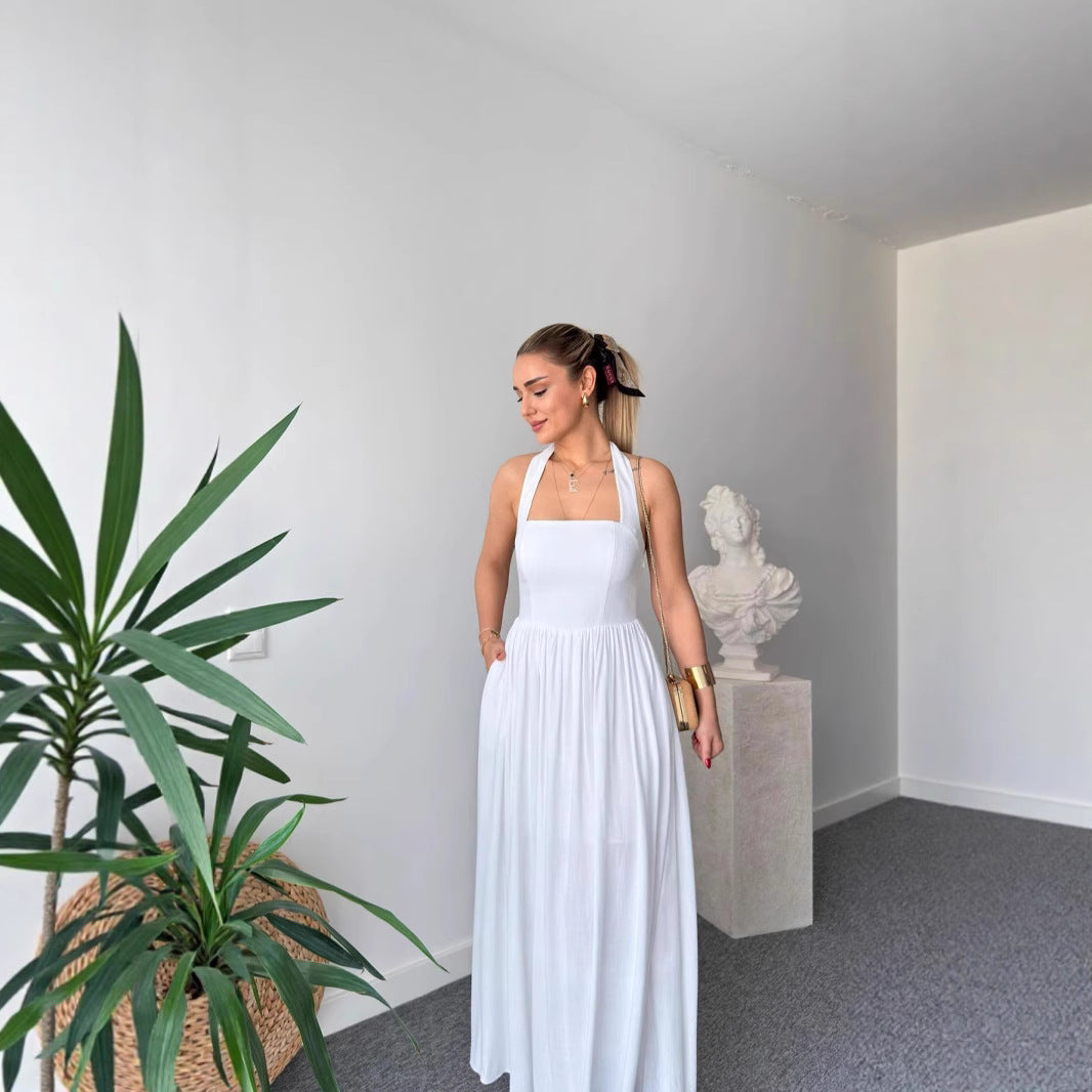 Dame Elegant A-linje Maxikjole Stilla