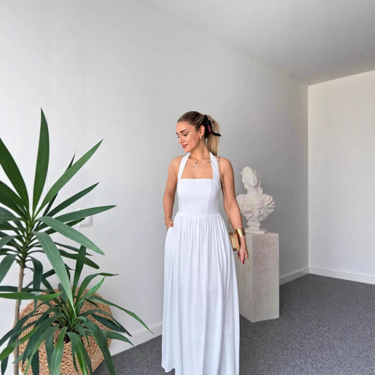 Dame Elegant A-linje Maxikjole Stilla