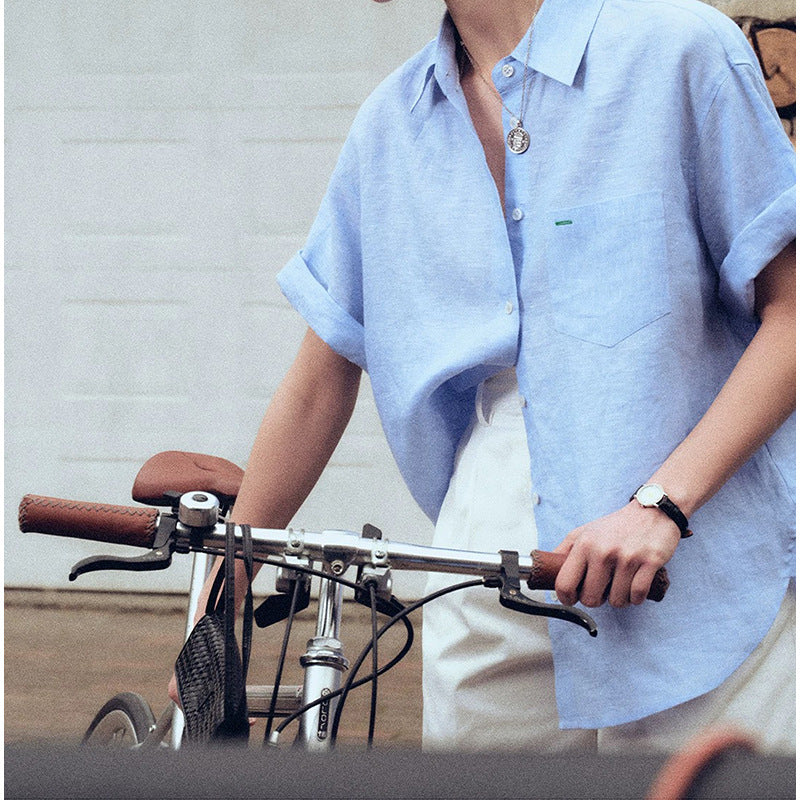 Dame afslappet skjorte bluse i let bomuldsblanding med praktiske lommer og moderne snit Stilla