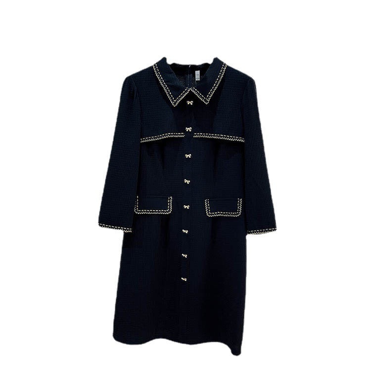 Dame Elegant Blazer-Kjole med struktureret design og smykkeknapdetaljer Stilla