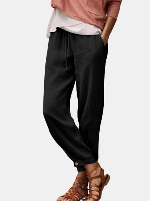 Dame afslappede og behagelige sommerbukser med sidelommer Stilla