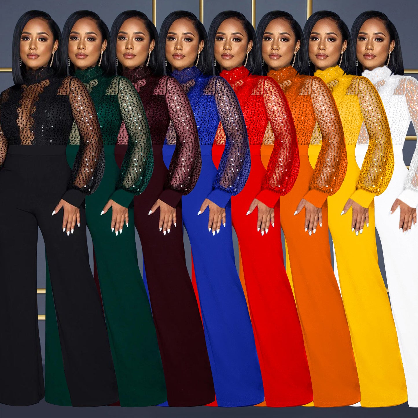 Dame Elegant Etuikjole med Funkelelementer Stilla