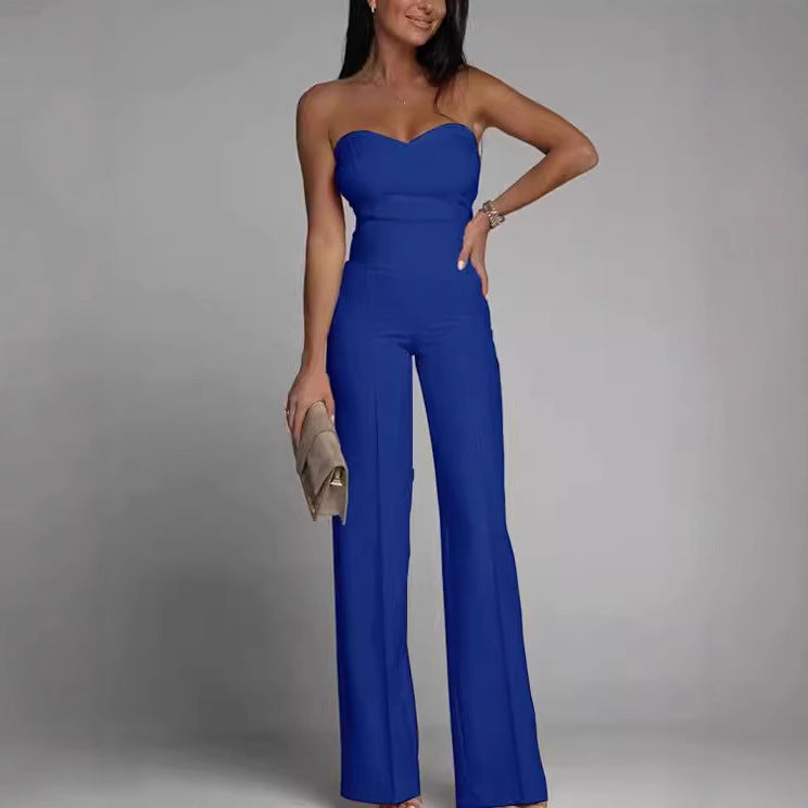 Dame jumpsuit med off-shoulder design og brede ben Stilla