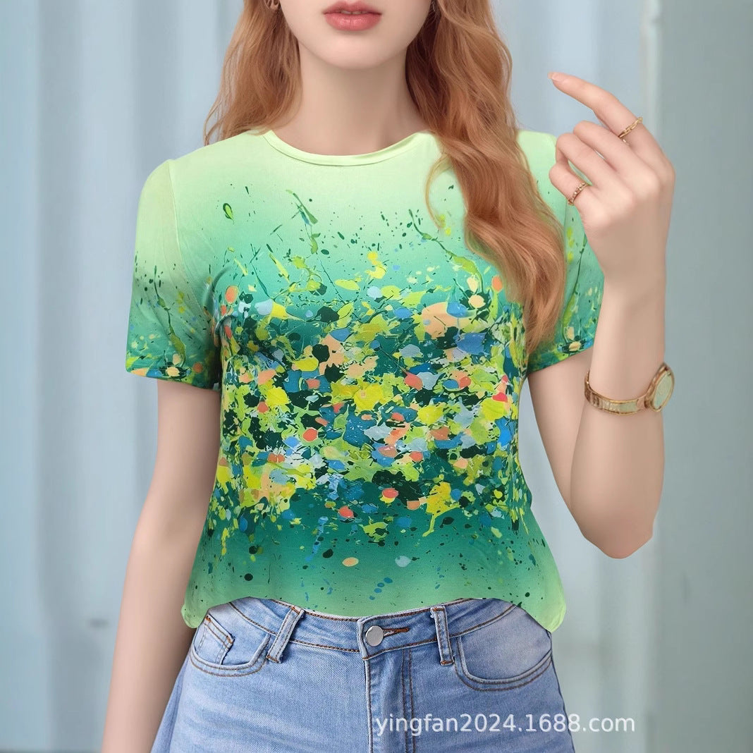 Dame Abstract Art Grafik T-Shirt Stilla