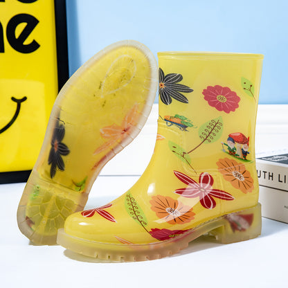 Dame mode gummistøvler med skridsikker profilsål Stilla