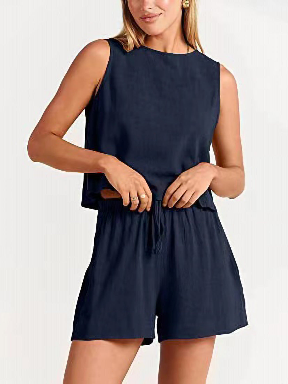 Dame Løst Jumpsuit i let materiale med justerbar talje Stilla