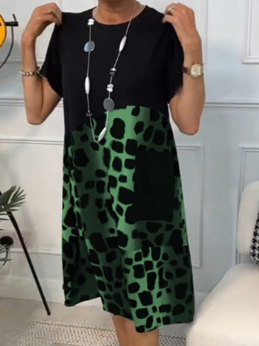 Dame afslappet kjole med dyremønster Stilla