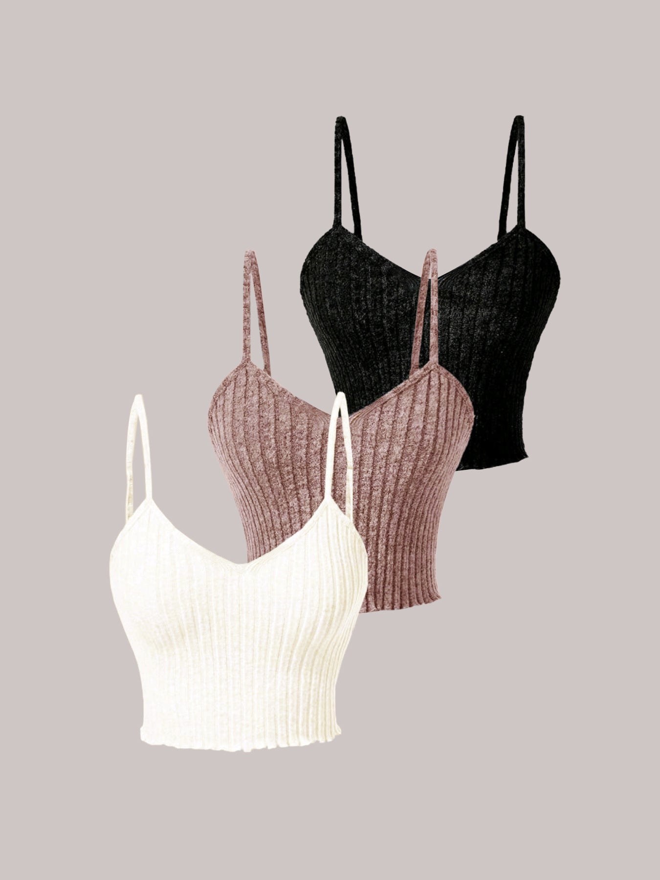 Dame afslappet kant-basics-top i ribdesign Stilla