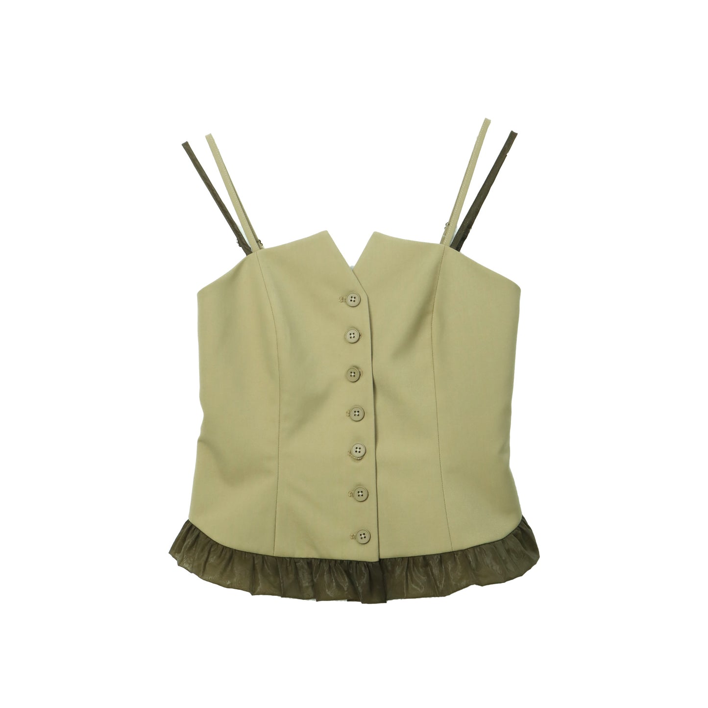 Dame jumpsuit med knapprydet overdel og asymmetrisk søm Stilla