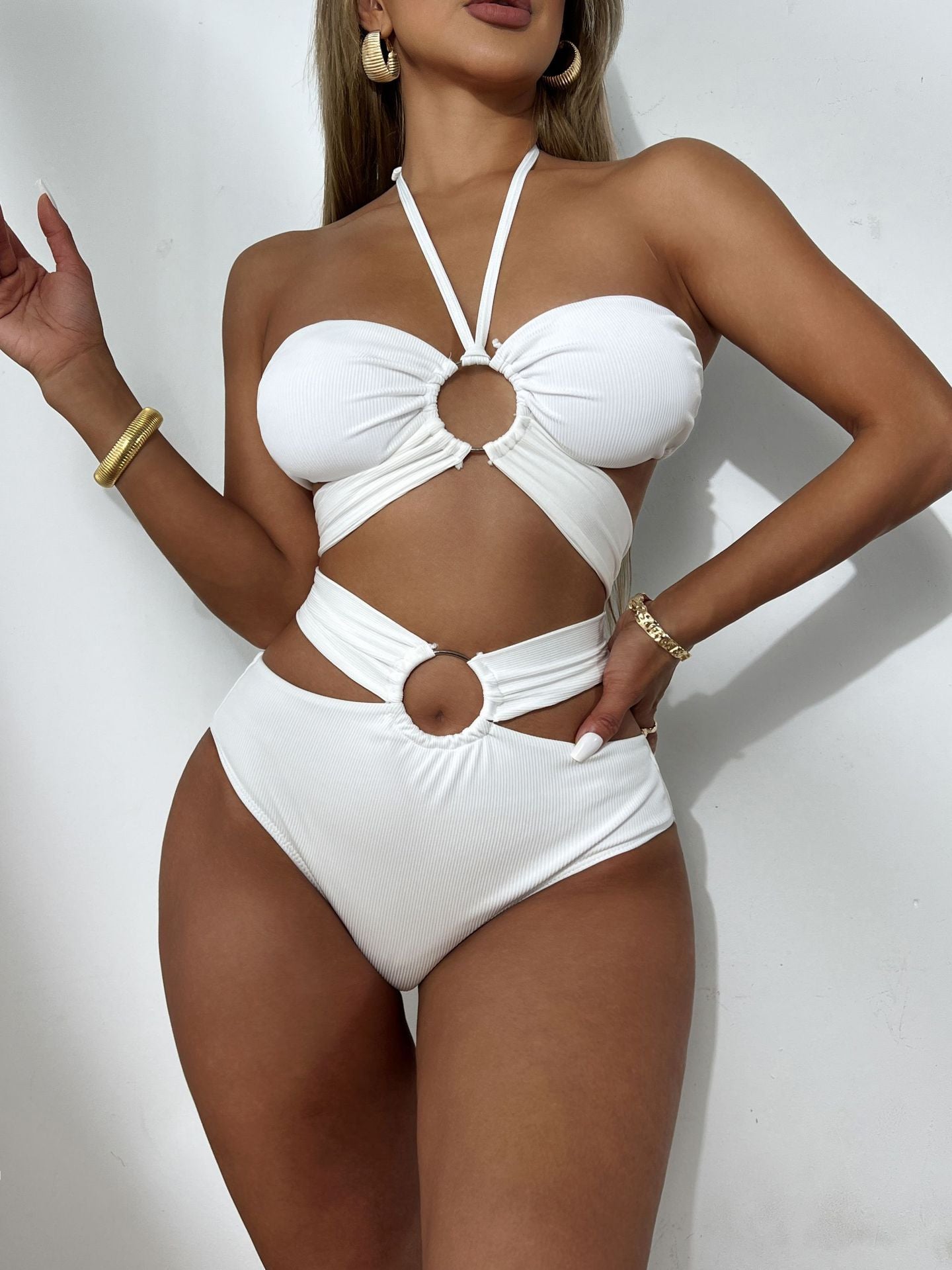 Dame Cut-Out Leopardmønster Badetøj Stilla