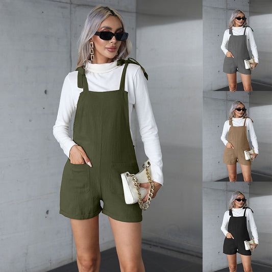 Damer Casual Jumpsuit med praktiske lommer og asymmetrisk stropper Stilla