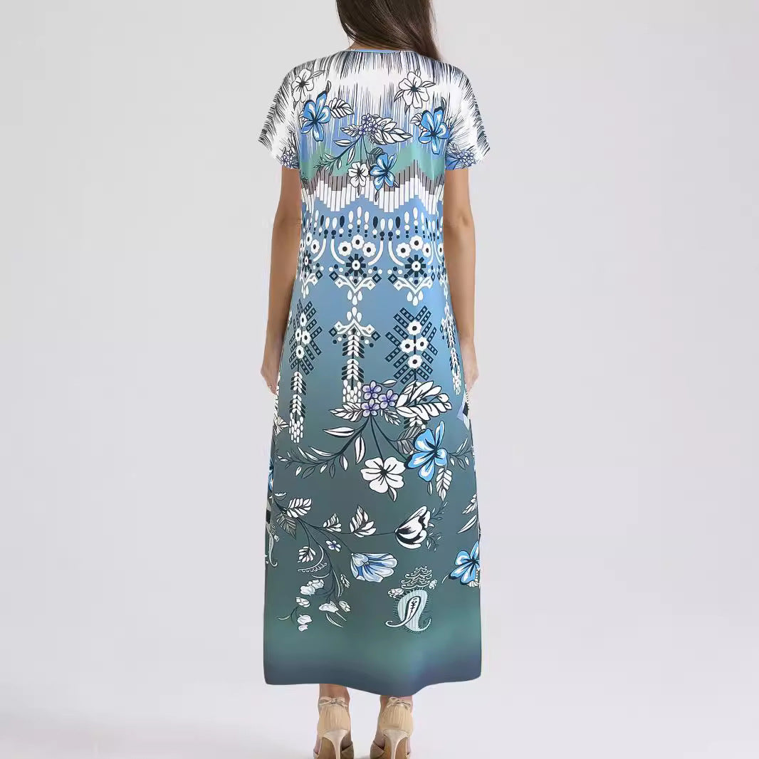 Dame Elegant Blomstermønster Maxikjole Stilla