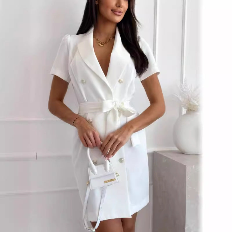 Dame jumpsuit i elegant blazer-stil med talje bælte Stilla