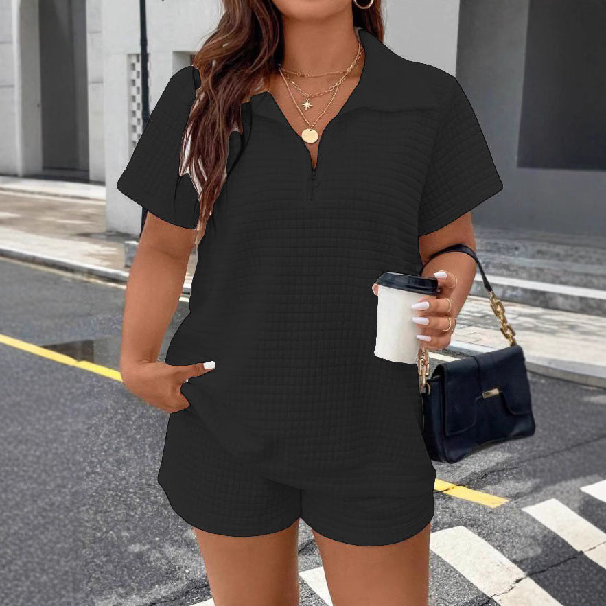 Dame kort jumpsuit med lynlås Stilla
