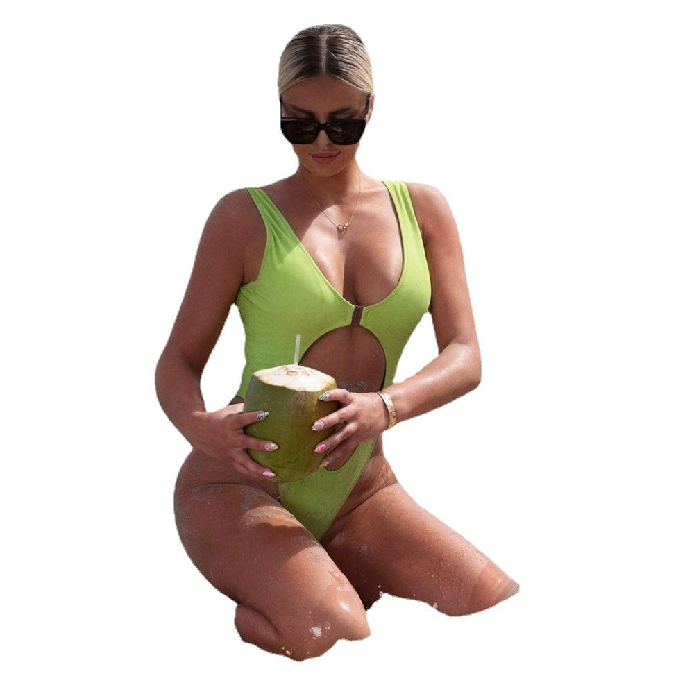 Dame Cut-Out Dyb V Badedragt Stilla