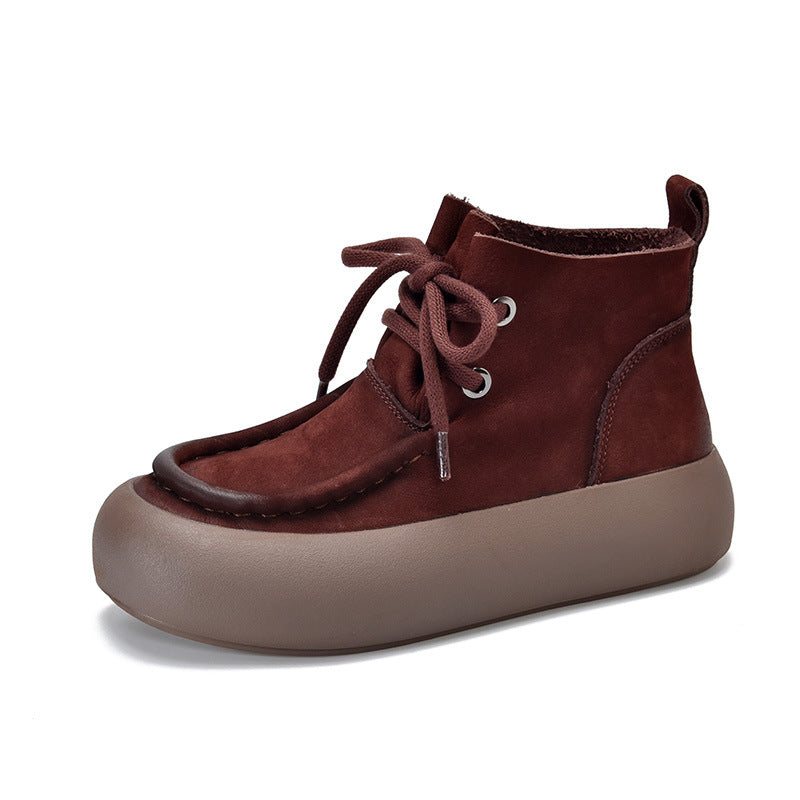 Dame afslappet sneaker-støvler i blødt ruskind med skridsikker sål Stilla