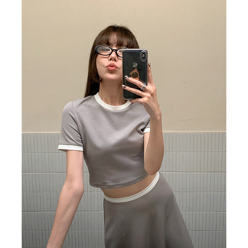 Dame cropped T-Shirt Stilla