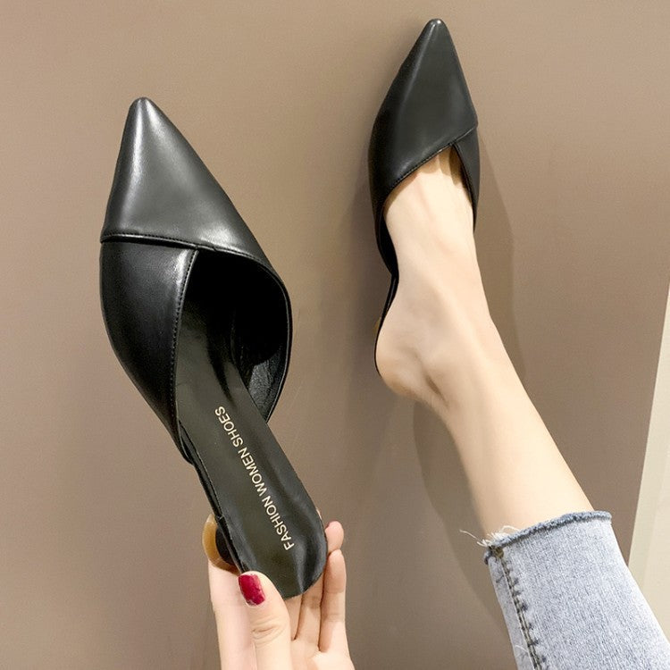 Dame Elegante Slingback-sandaler med spids form og komfortabel blokhæl Stilla