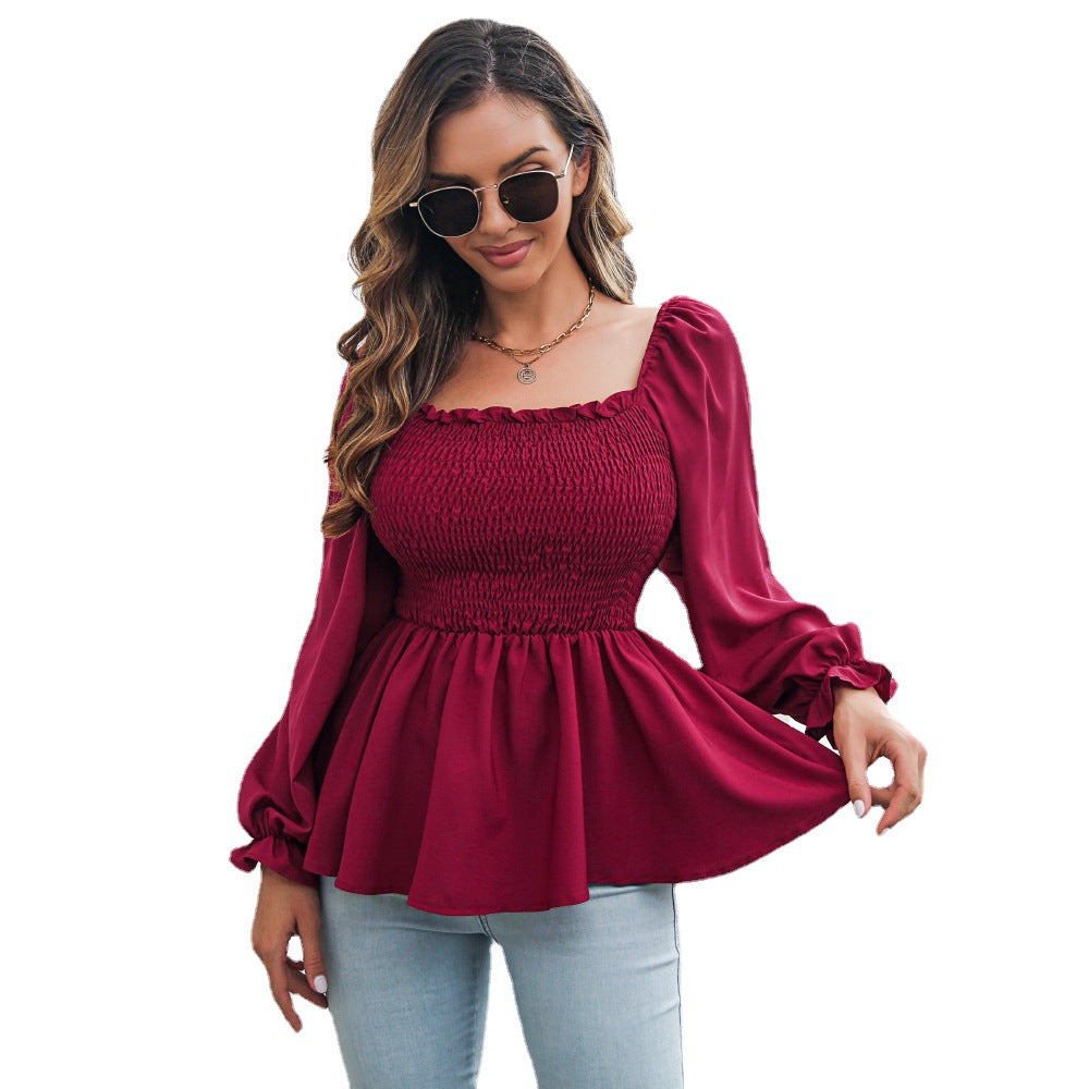 Dame Elegant Bluse med Puffærmer Stilla