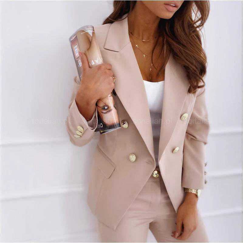 Dame Elegant Blazer med Dobbeltknap Stilla