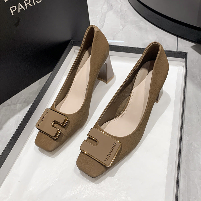 Dame Elegant Blokhæls pumps med flot spænde-detalje Stilla