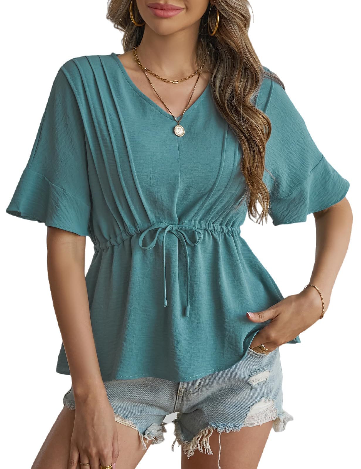 Dame afslappet slip-shirt med taljejustering Stilla