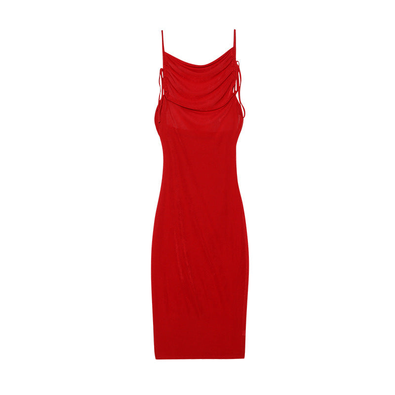 Dame Elegant Draperet Slipkjole Stilla