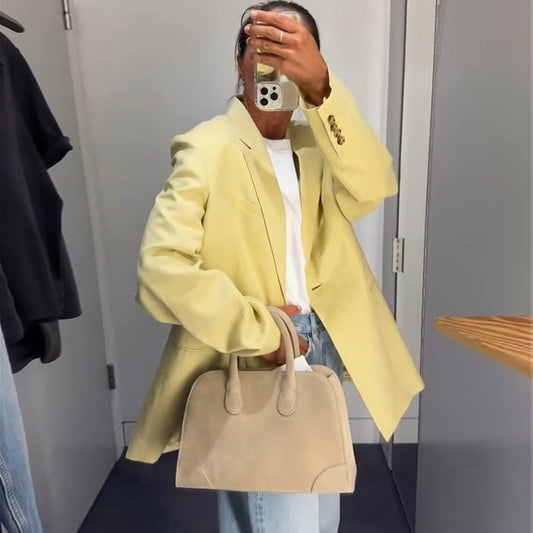 Dame afslappet linned blazer med struktureret snit og elegante detaljer Stilla