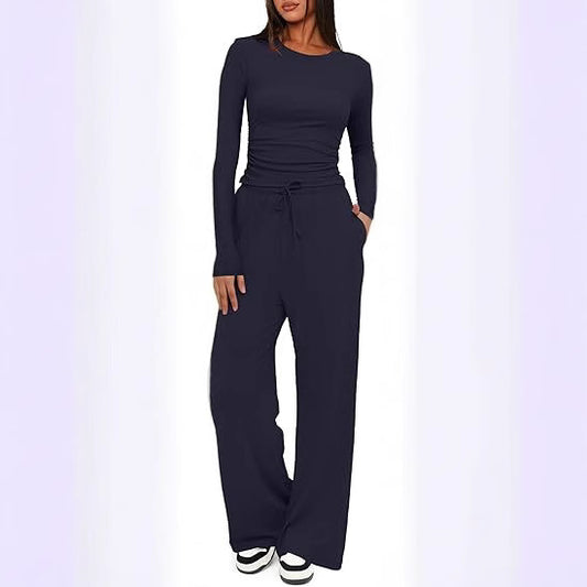 Dame Komfortabel Jumpsuit med bred ben og praktisk bælte Stilla