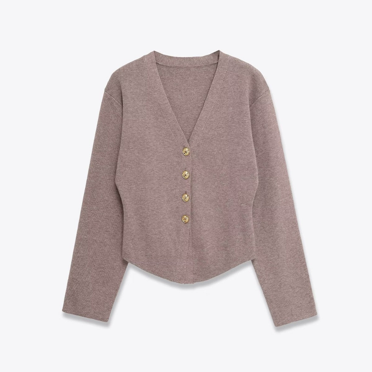 Dame cropped strikjakke med elegante knapdetaljer Stilla