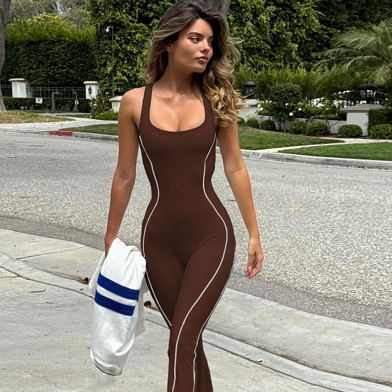 Dame fitness-jumpsuit med høj komfort og figursyet snit Stilla