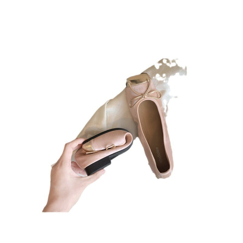 Femme Klassiske Sløjfe-Detail Ballerina Flats Stilla