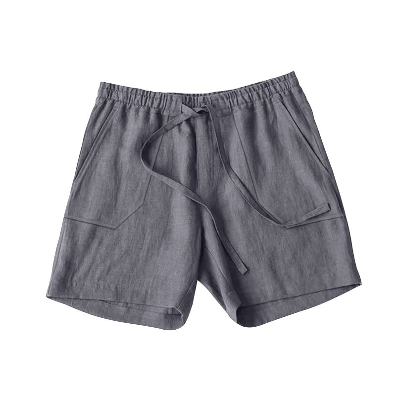 Herre let linned-shorts med elastisk talje og praktiske lommer Stilla