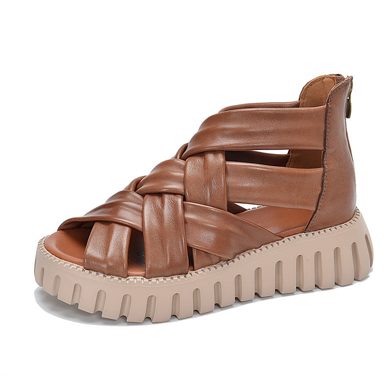 Dame Åbne Rem Sandaler med Flettet Design og Behagelig Puffer Sål Stilla