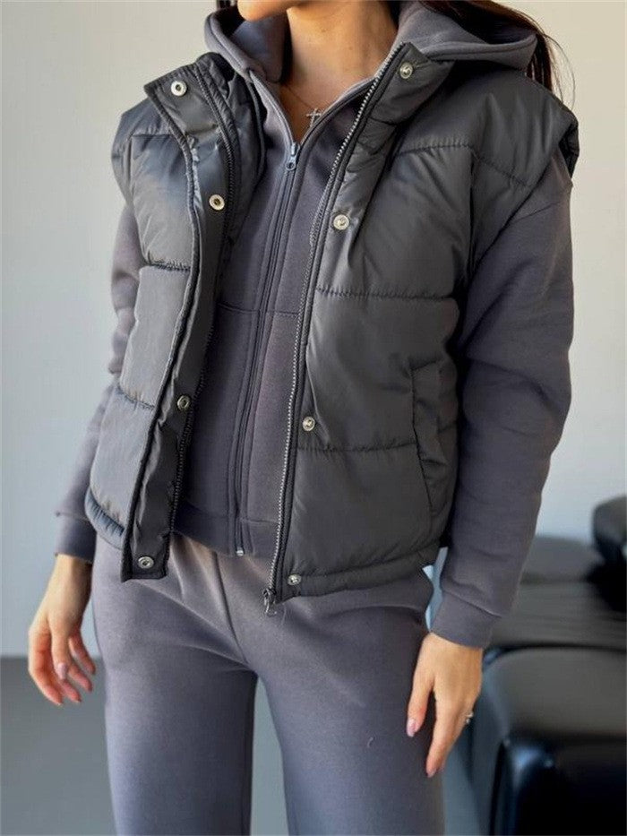 Dame quiltet vest med hætte Stilla