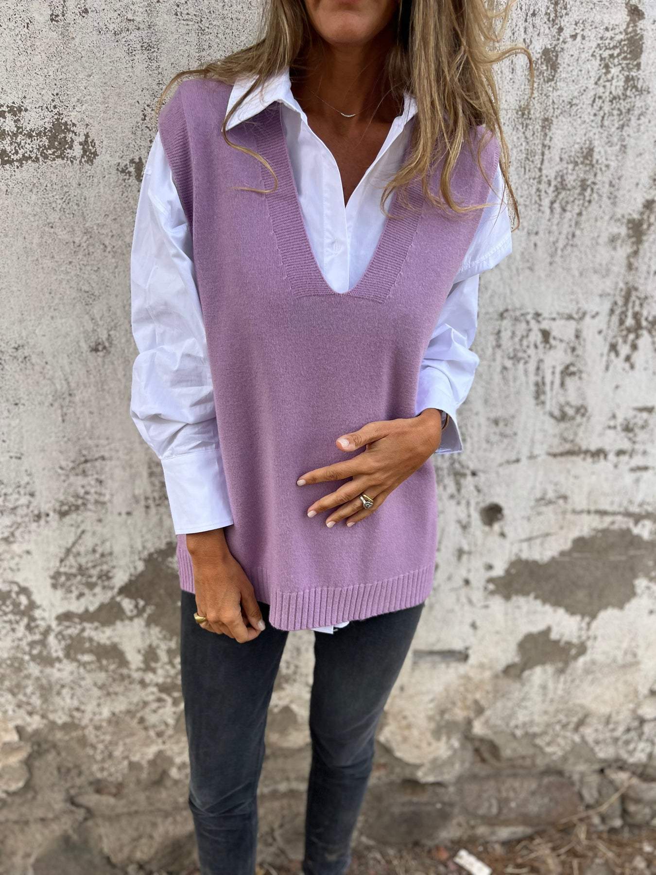 Dame Behagelig Strik Vest Stilla