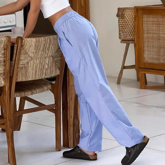 Dame afslappede Palazzo-bukser med elastisk talje og svajet snit Stilla