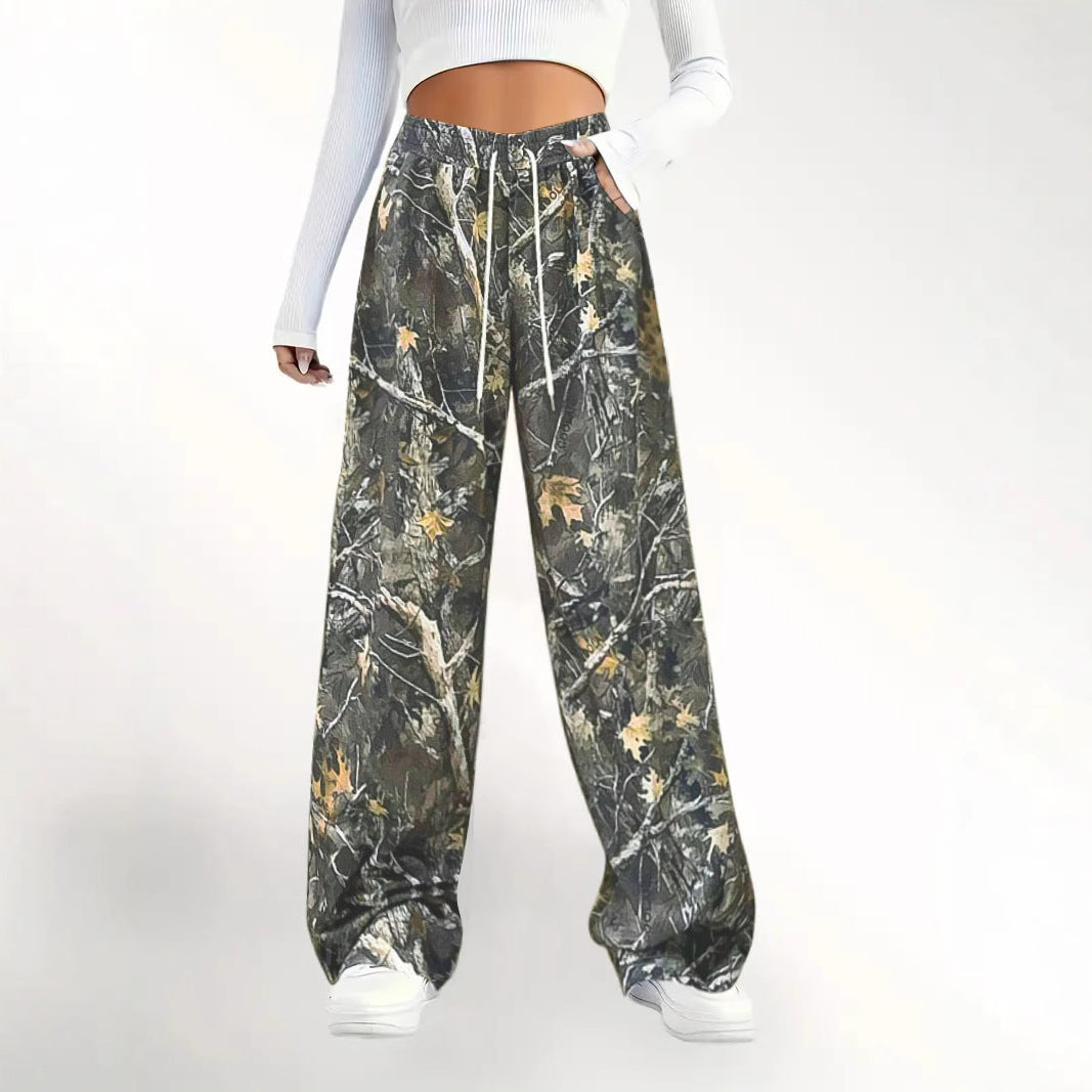 Dame Camo-print Bredbens Bukser Stilla