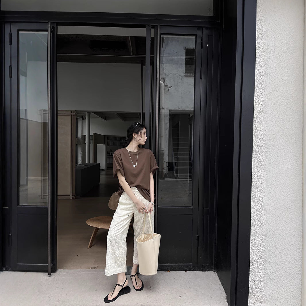 Dame elegant bomuldsbukser Stilla